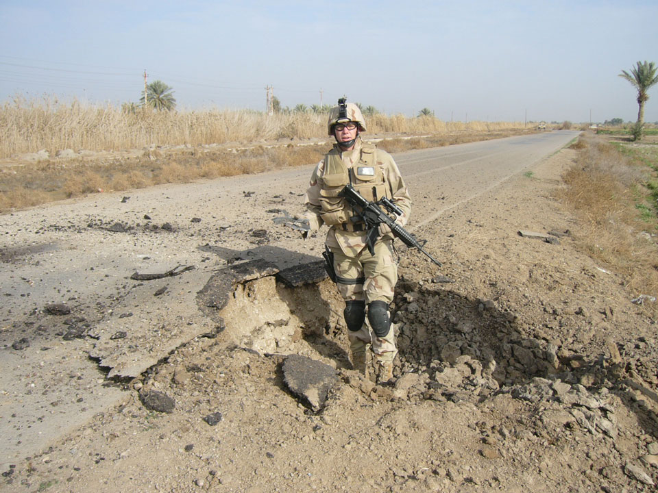Baghdad 2005 after disposing of an IED Adam’s team found.