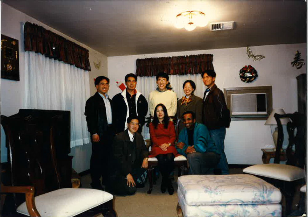 USO volunteer and training team for college English teaching program. U.S. Forces Busan, Korea, 1995