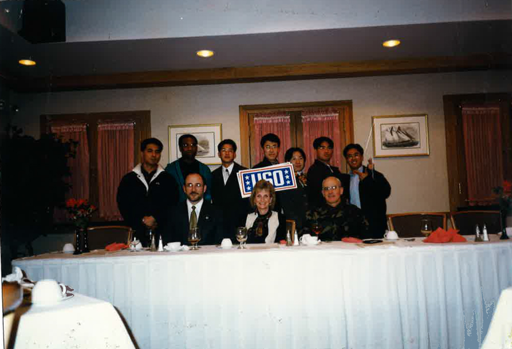 Korea USO Board members with Busan Community Commander, USO Director from Washington, DC, 1997
