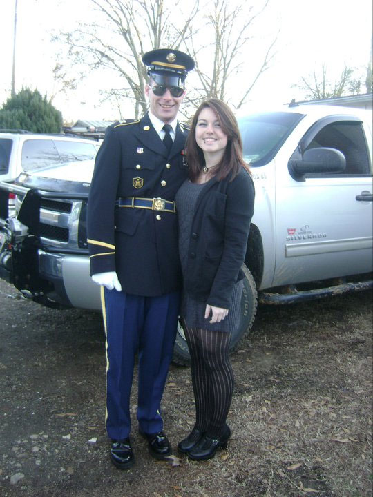 David with his wife on duty as a Military Funeral Honor Guard.