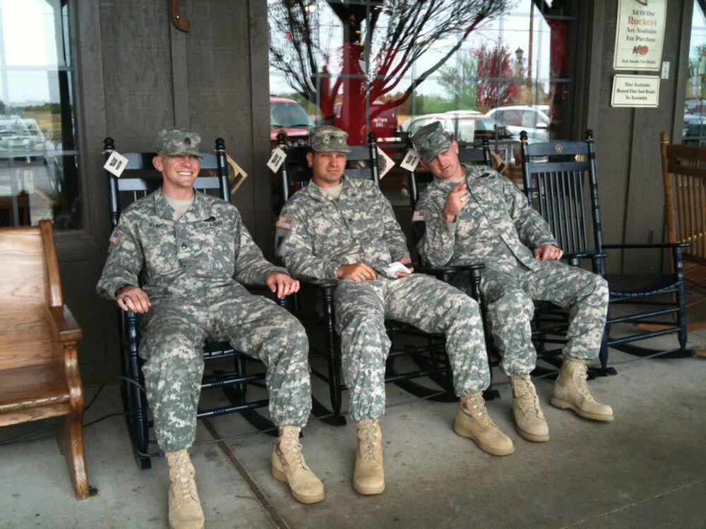 Keith with his brothersin October 2010 waiting on a table. This was the first time all 3 of them were together since Keith came back from Iraq in 2003