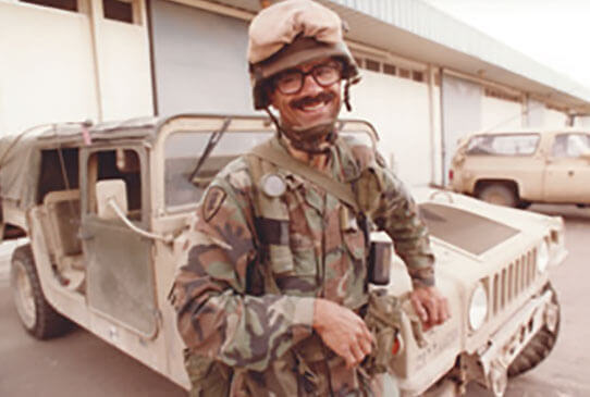 Des Moines Register photographer Capps took this photo at the Camp Freedom Compound in Kuwait City, shortly after the liberation of Kuwait, 1991