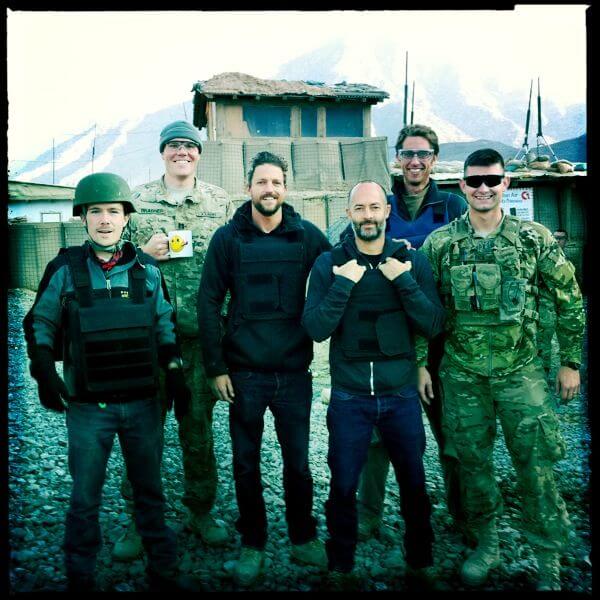 Mason with his buddies Aaron Flynn, Michael Brabner, Jon Rose, Christian Troy and  Logan Mock-Bunting in Kunar, Afghanistan