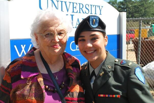 Ruby with her grandmother during OCS graduation