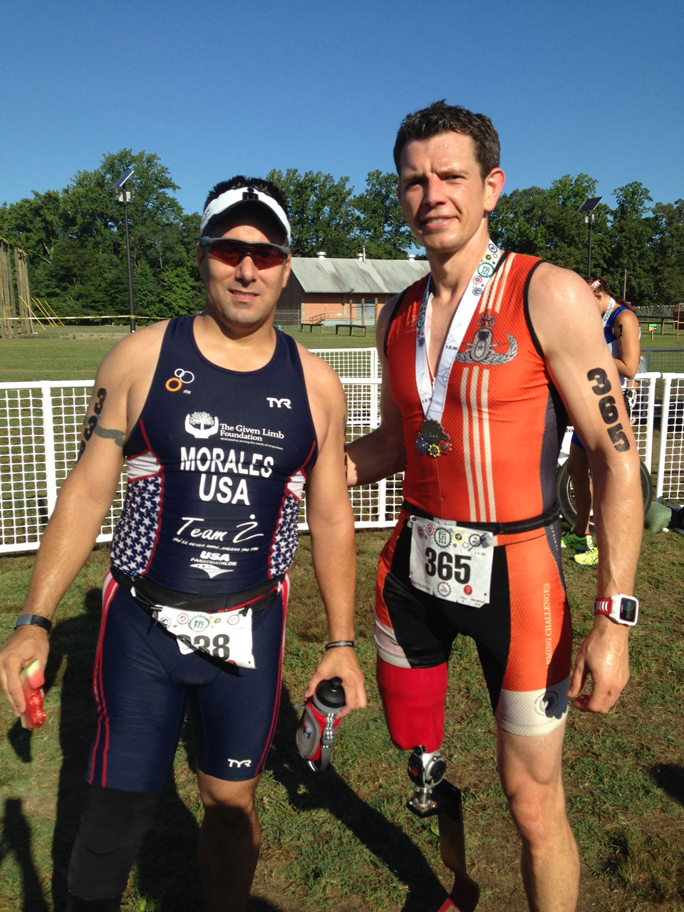 Adam after finishing his first triathlon.