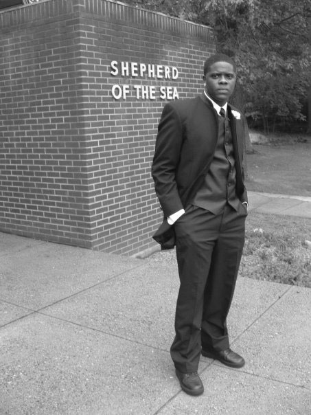 Brent on his wedding day in front of the Groton New London Sub Base Chapel.