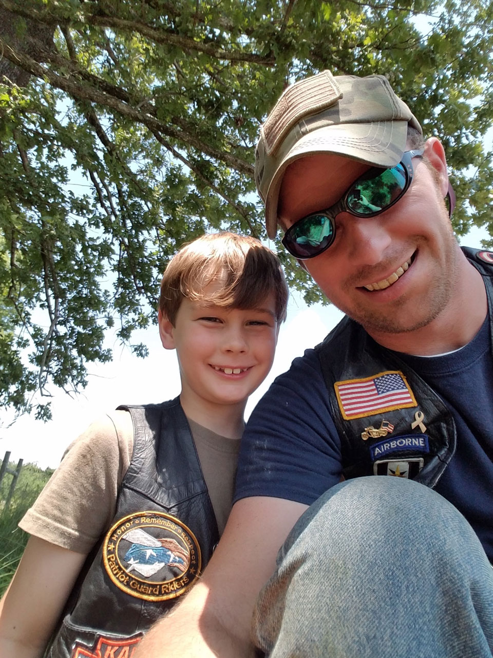David and his son on the Patriot Guard Riders mission to support the Run For The Wall.