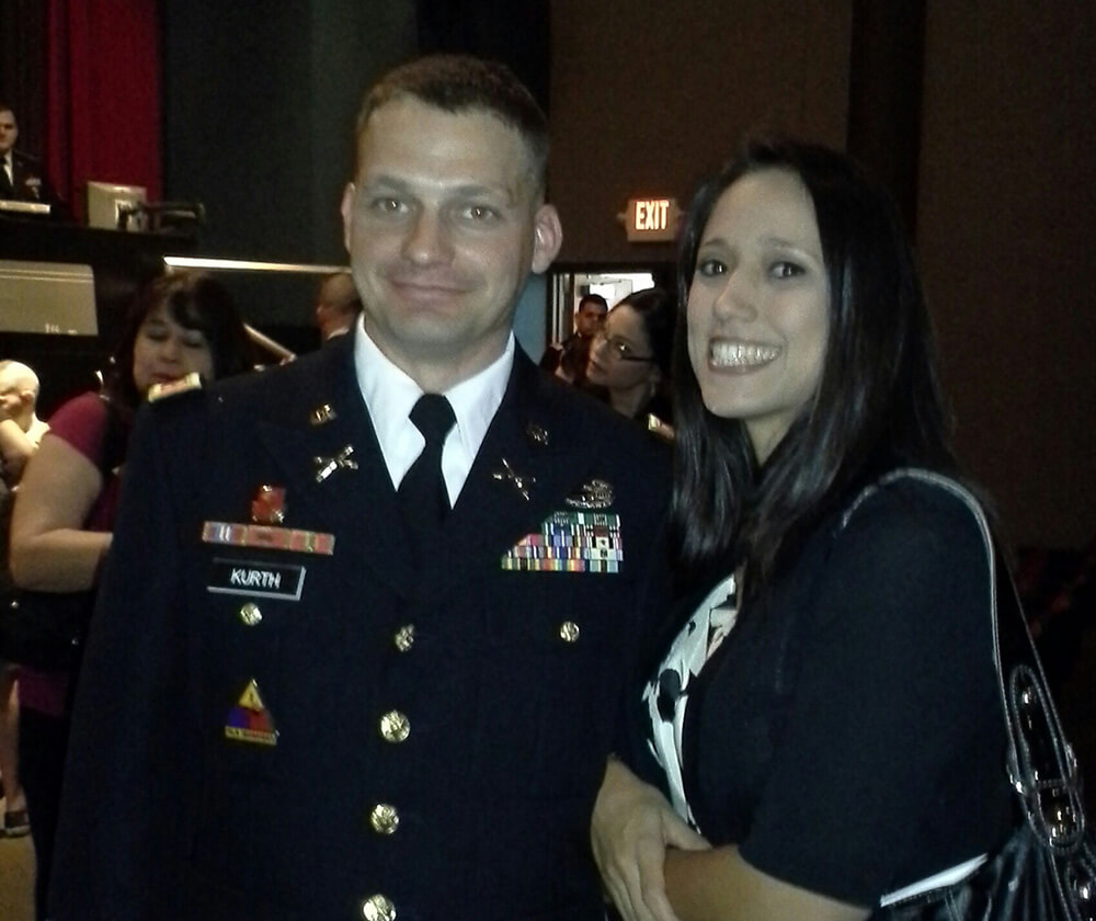 Keith with his wife at Warrant Officer Candidate School graduation, Fort Rucker, AL.