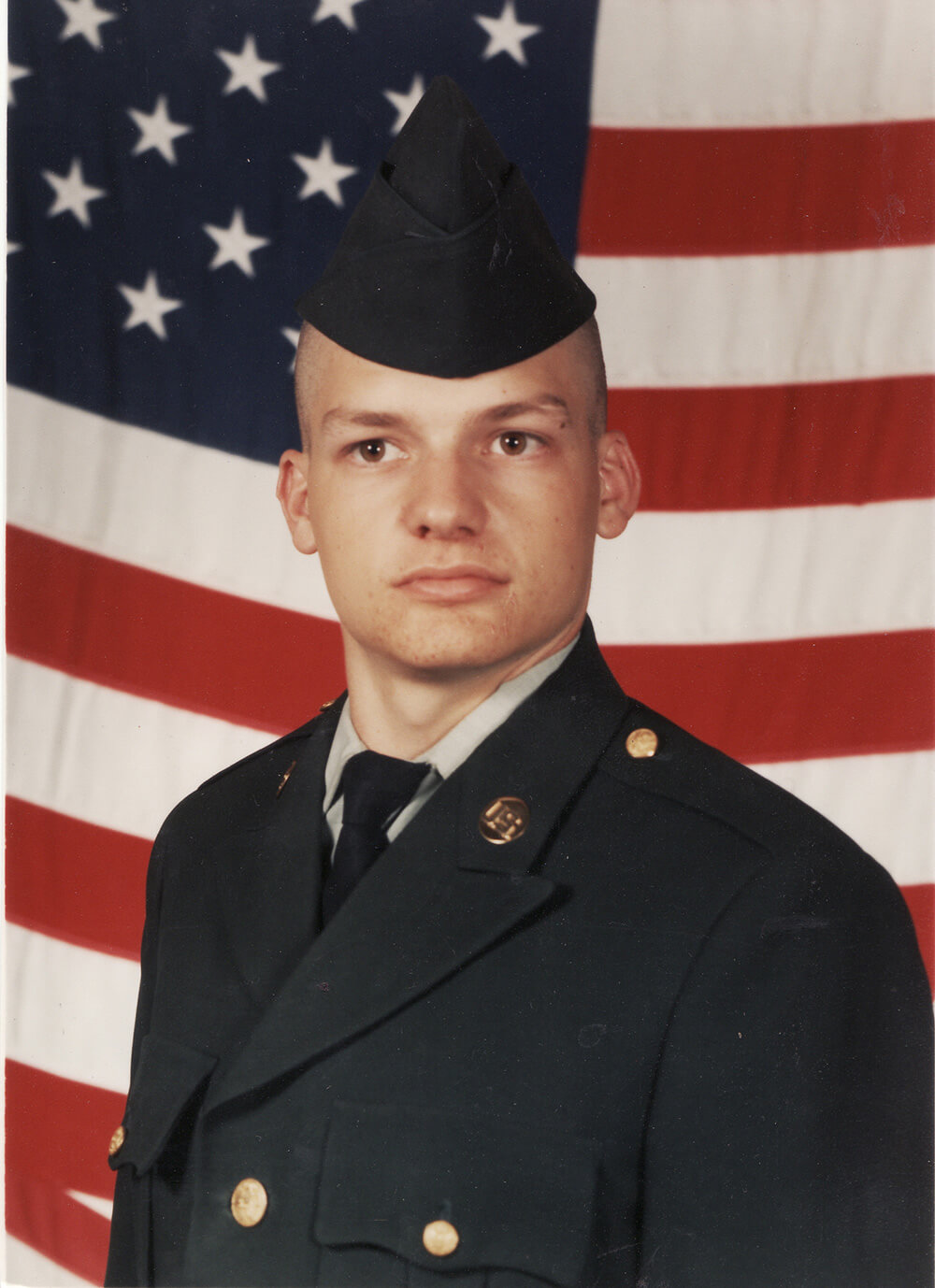 Keith’s basic training photo when he first joined the Army.  June 2000, 17 years old