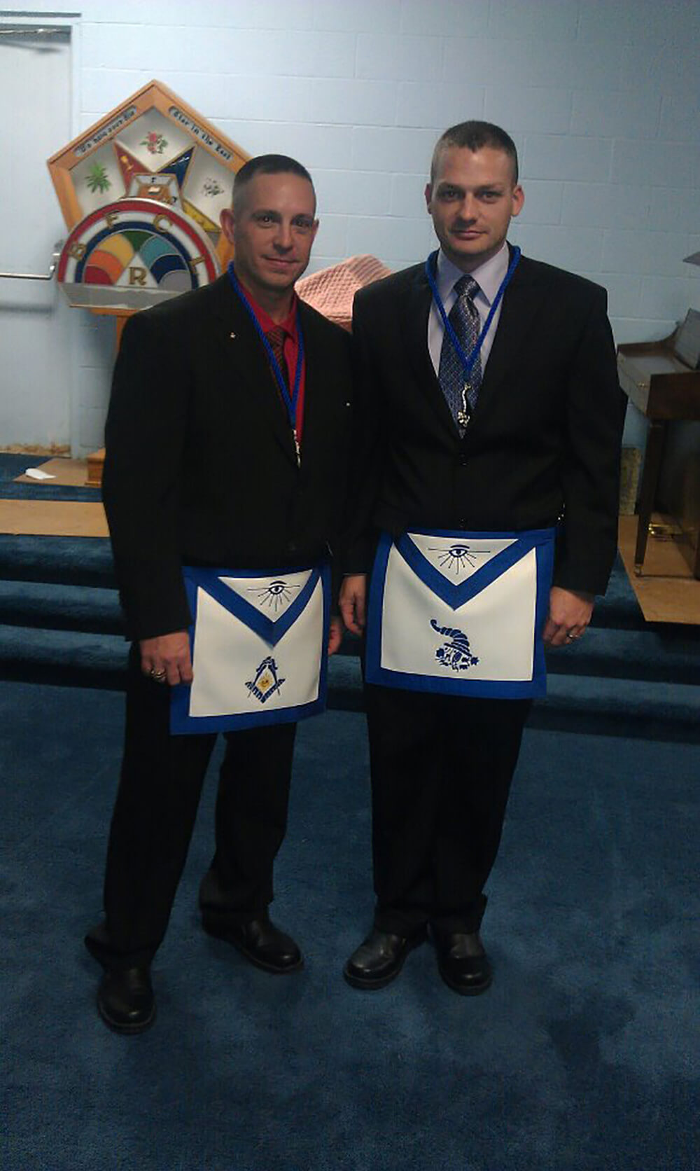 Randolph Matz and Keith at Lawton Masonic Lodge #183 when they were installed as Senior and Junior Stewards for the lodge