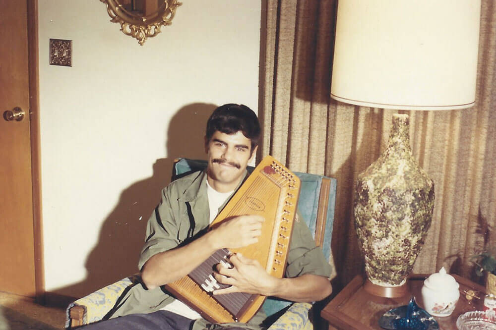 Back from Vietnam with Sears Catalog Oscar Schmidt autoharp. The beginning of Lem’s songwriter career