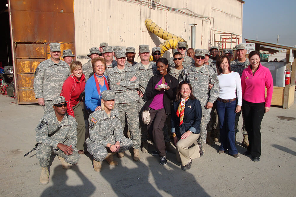 Lori at a Miss America visit event