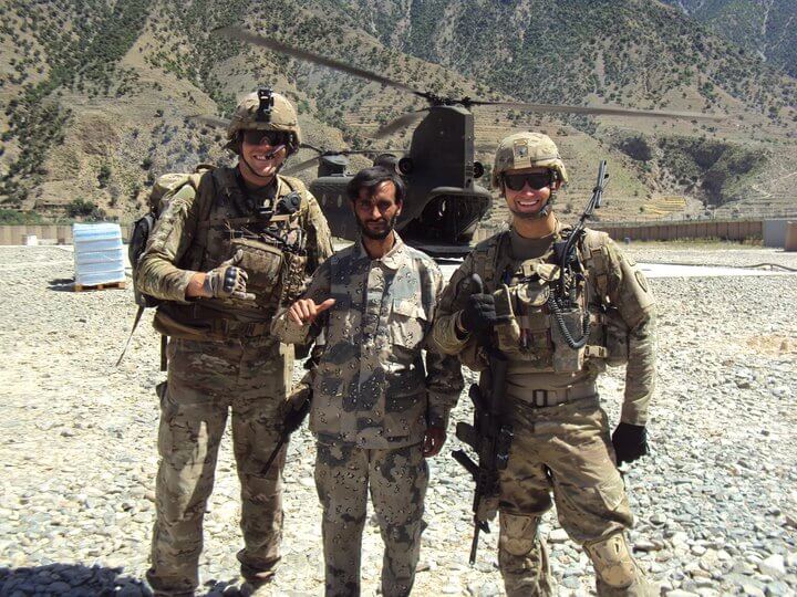 Mason with Michael Brabner and an Afghan National Policeman