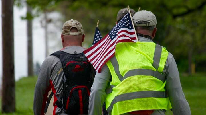 Walk across America, Patrick Shannon, Kevin Winton, Dave Roth in Maryland.